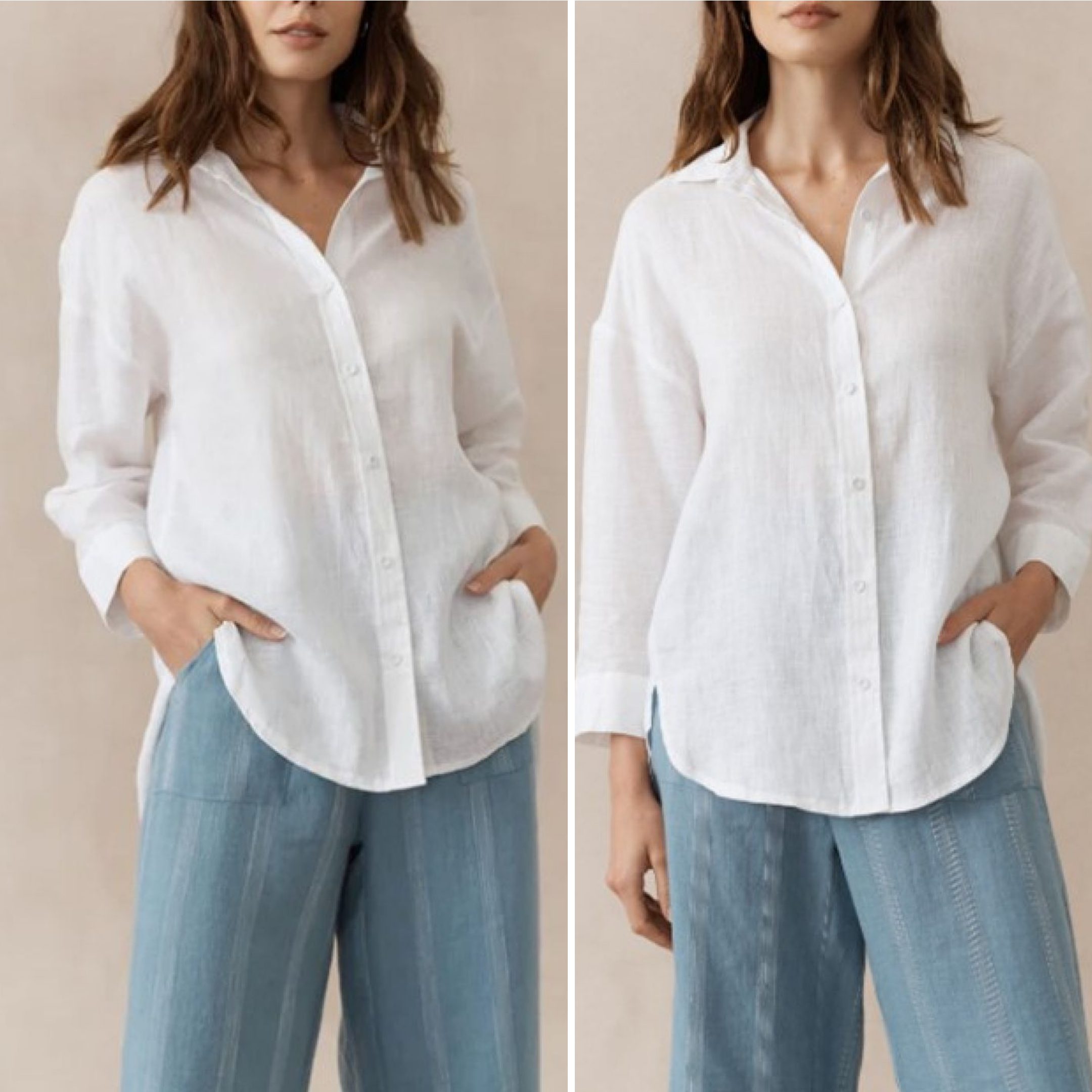 Little Lies Linen Boyfriend Shirt White