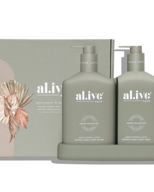 al.ive Wash & Lotion Duo + Tray - Green Pepper & Lotus