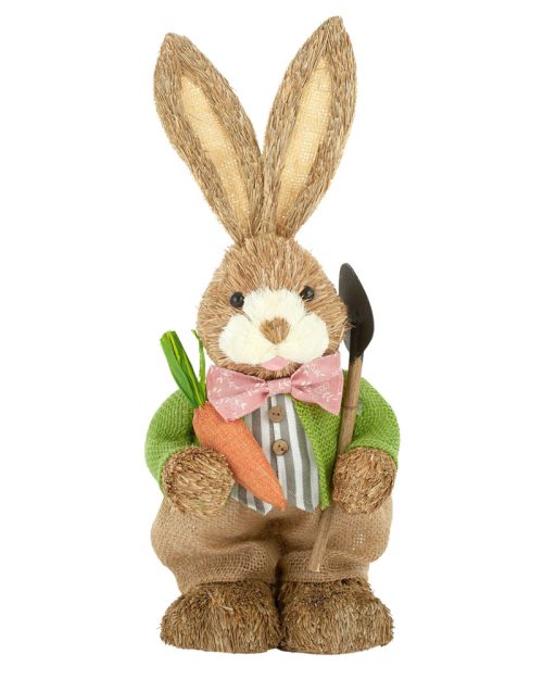 Huddy Bunny w Carrots Straw 45cm