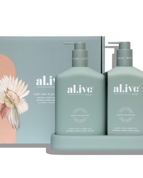 al.ive Wash & Lotion Duo + Tray - Kaffir Lime & Green Tea