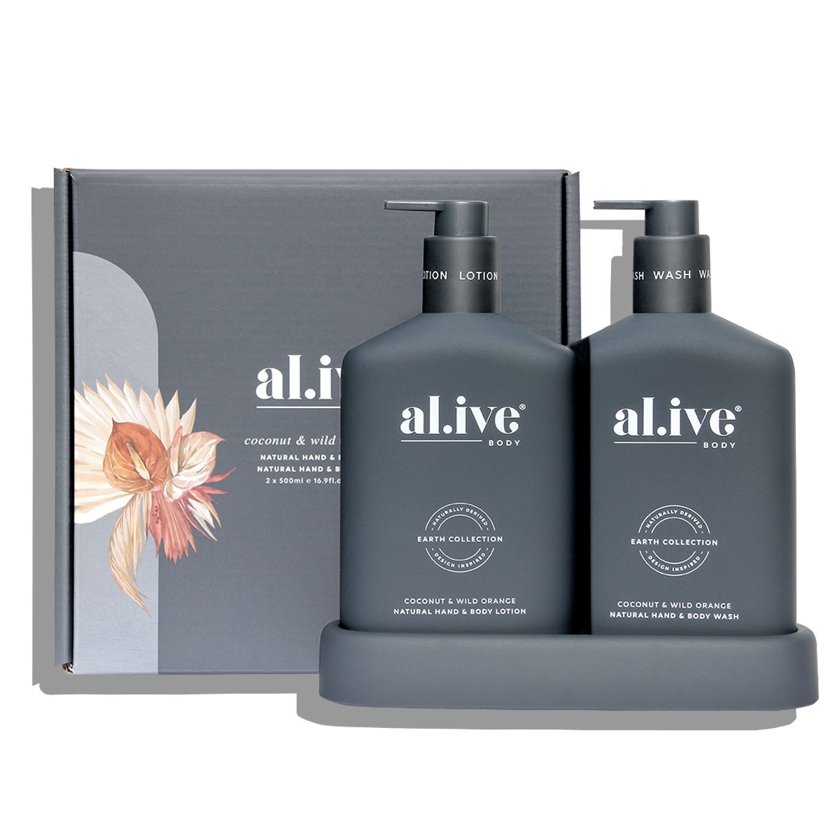 al.ive Wash & Lotion Duo + Tray - Coconut & Wild Orange