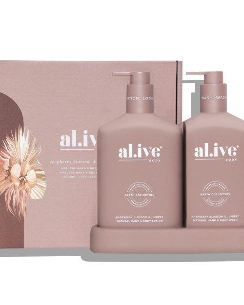 al.ive Wash & Lotion Duo + Tray - Raspberry Blossom & Juniper