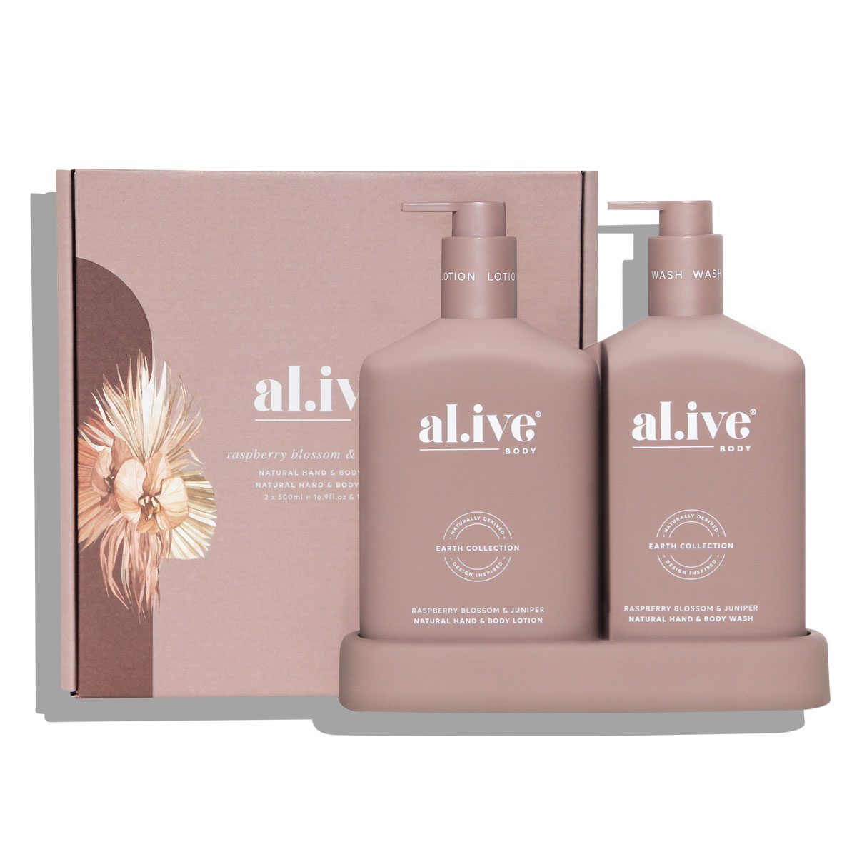 al.ive Wash & Lotion Duo + Tray - Raspberry Blossom & Juniper