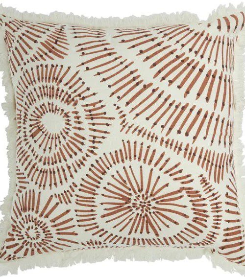 Erizo Cotton Cushion Cover Nat/Brown 50x50cm