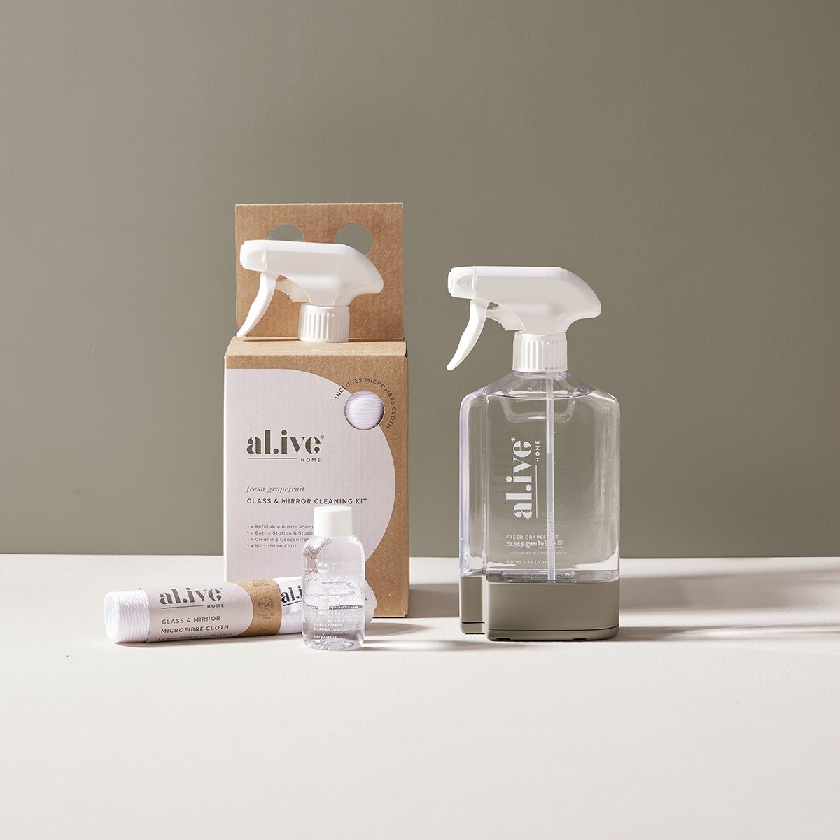 al.ive Fresh Grapefruit Glass & Mirror Cleaning Kit