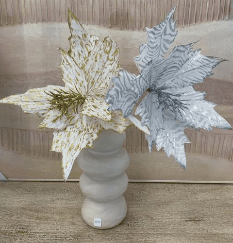 Xmas Foil Poinsettia 33x28cm