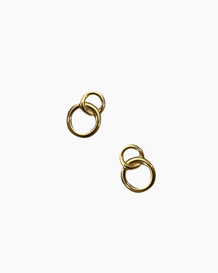 Gold Double Circle Stud