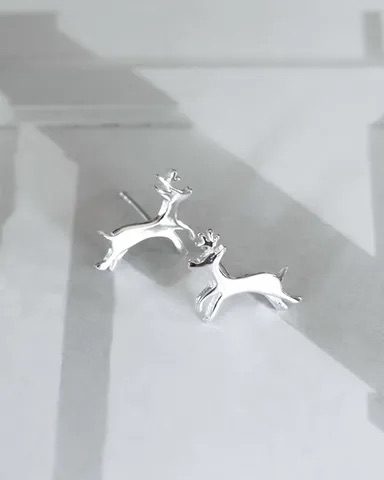 Silver Reindeer Stud
